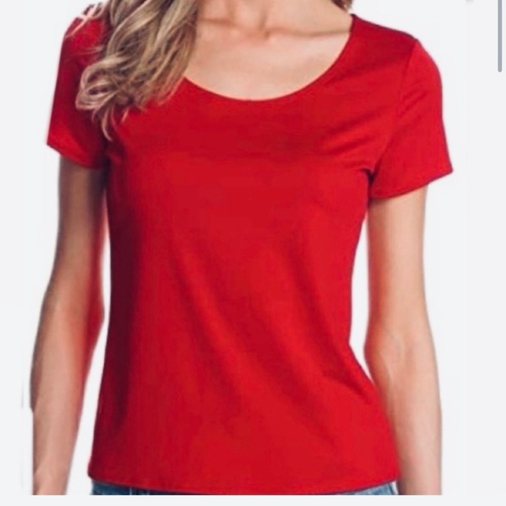 Basic Red Short Sleeve T-shirt by Notations Women’s Large